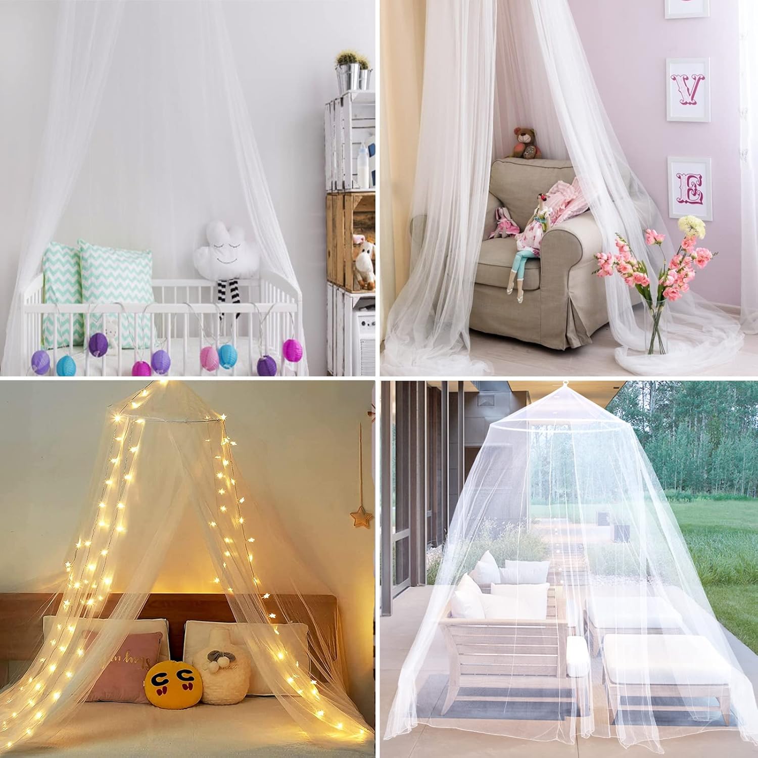 VISATOR Dome Mosquito Net Bed Canopy for Girls and Adults