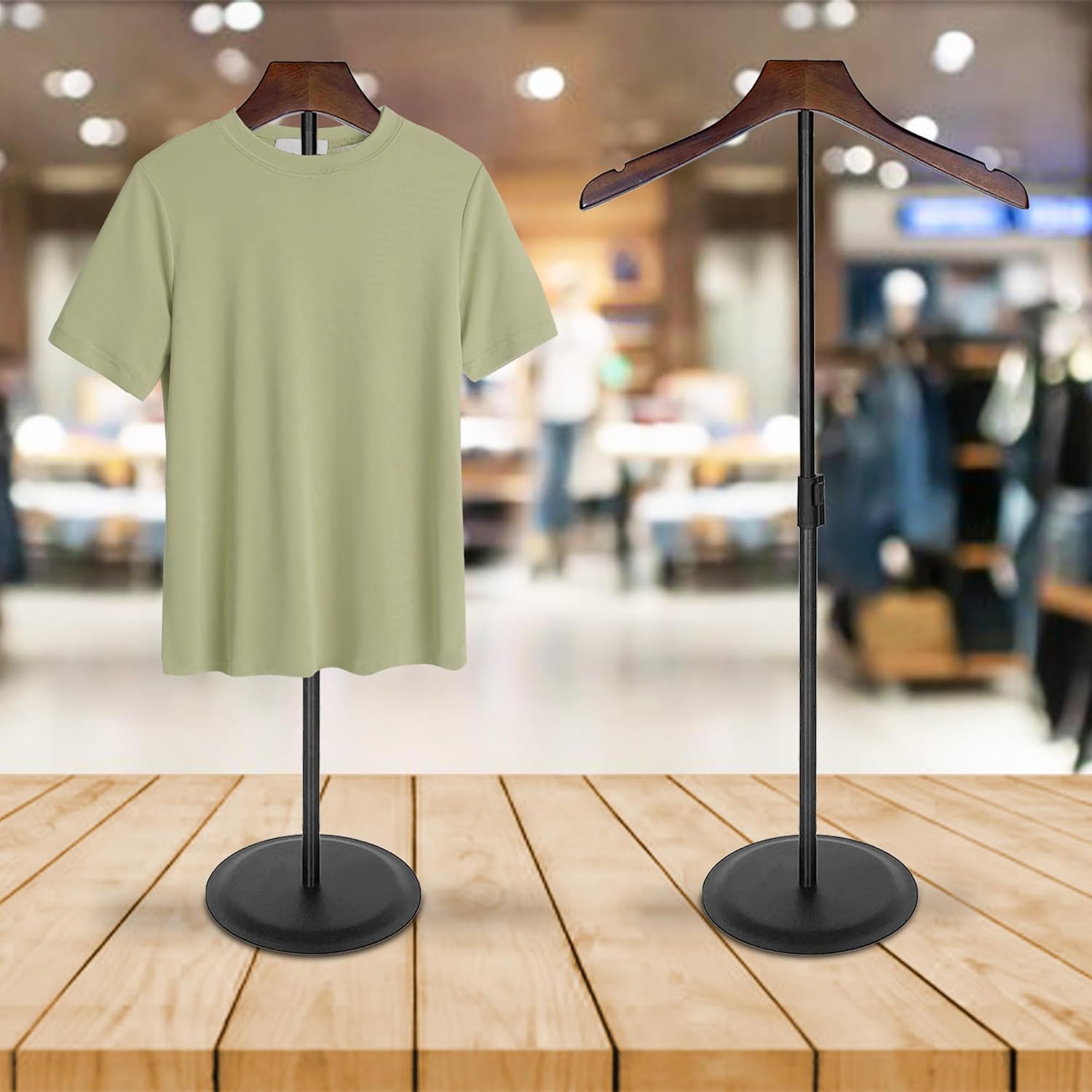 2 Pack Adjustable Shirt Display Stand Black