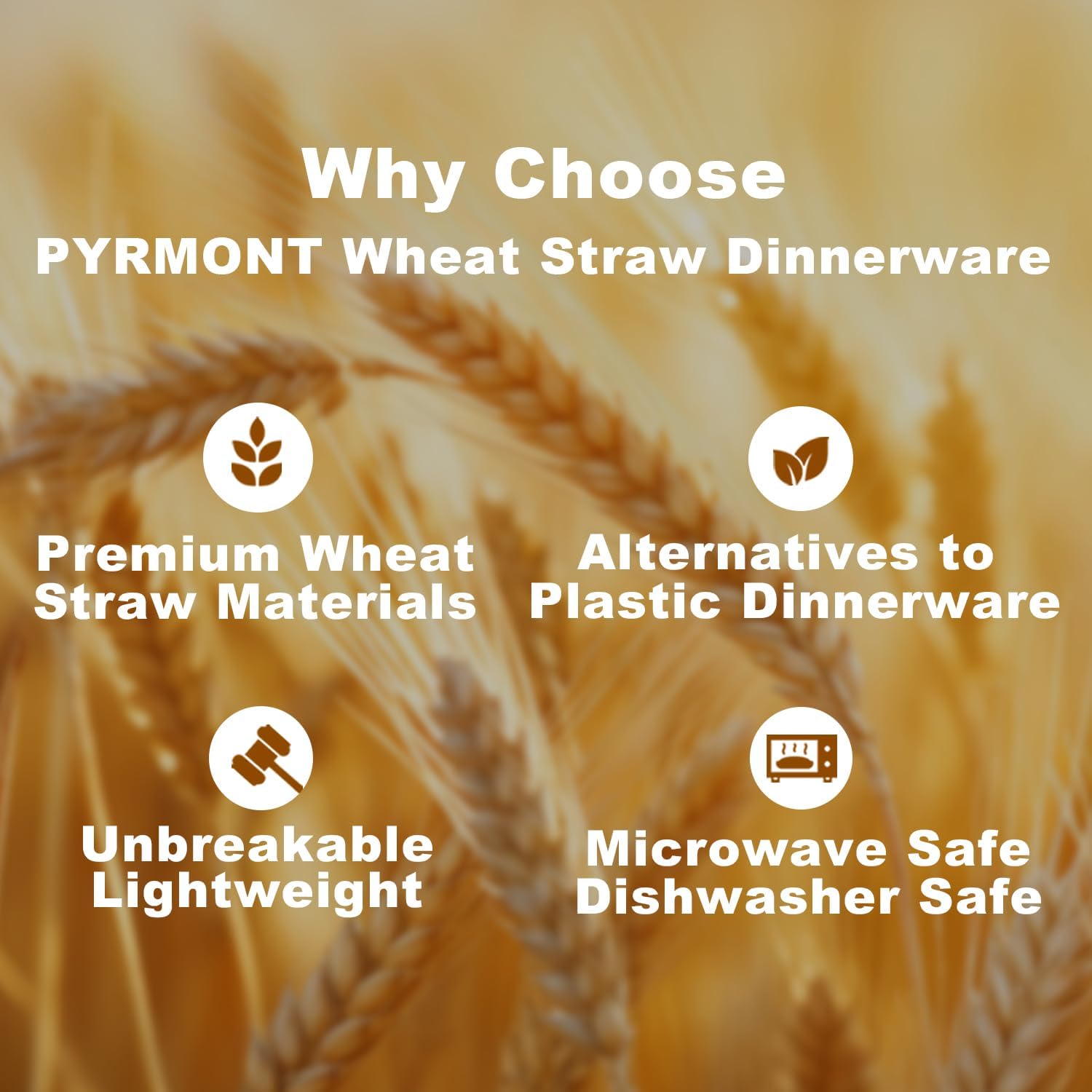 PYRMONT 16PCS Wheat Straw Dinnerware Set for 4