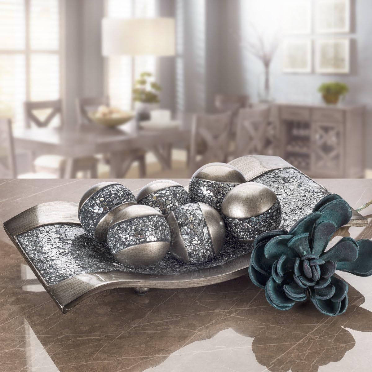Creative Scents Schonwerk Silver Decorative Balls Set of 3