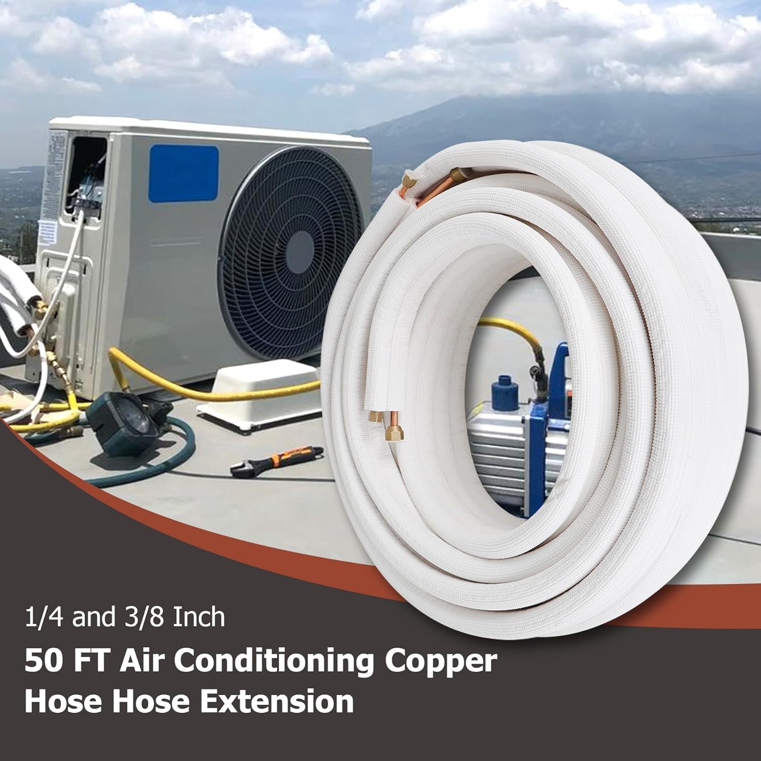 50 Ft Copper Hose Extension for Mini Split AC