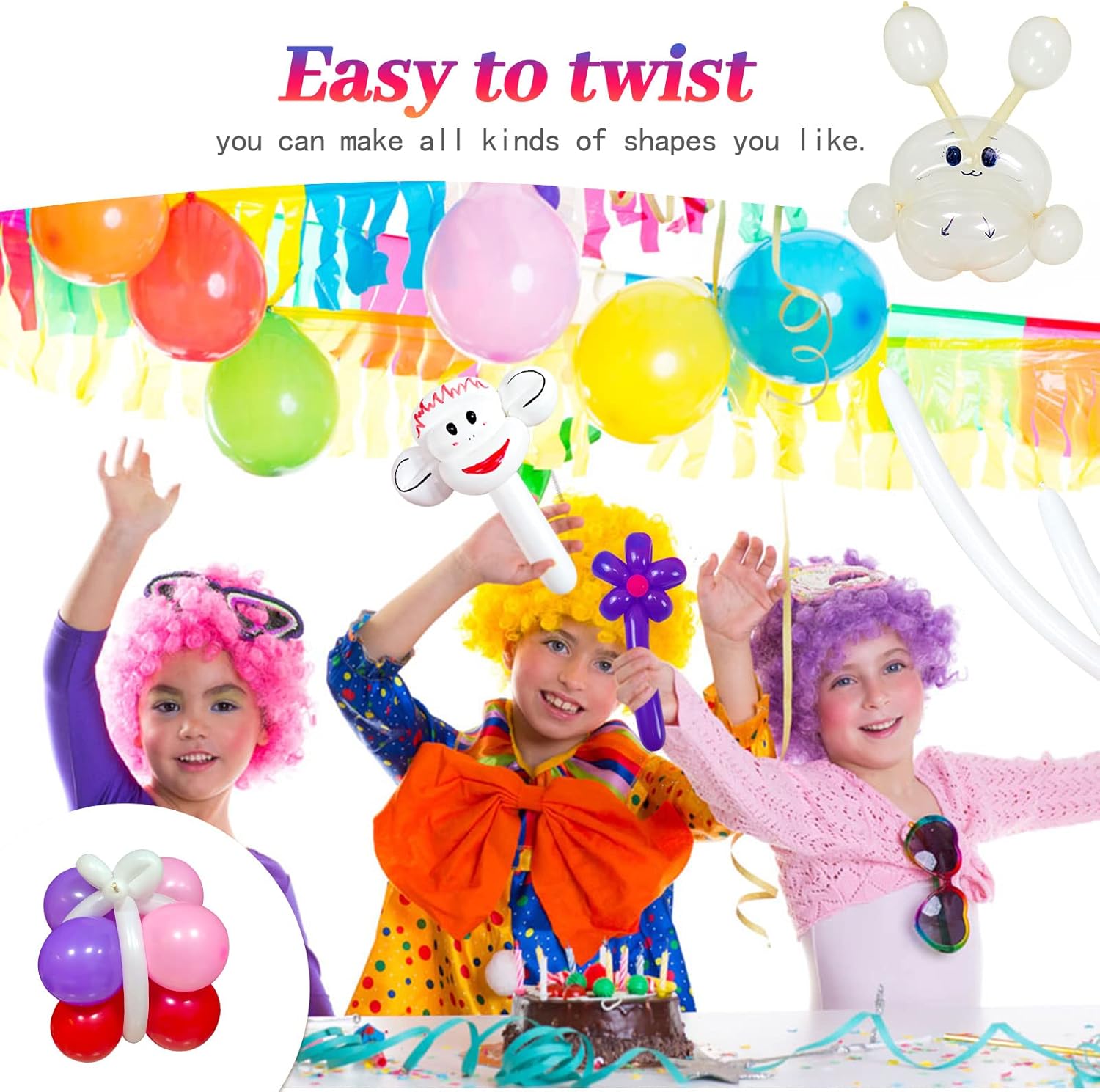 ZBYDNG 100pcs Clear Long Balloons for Twisting and Arch Tying