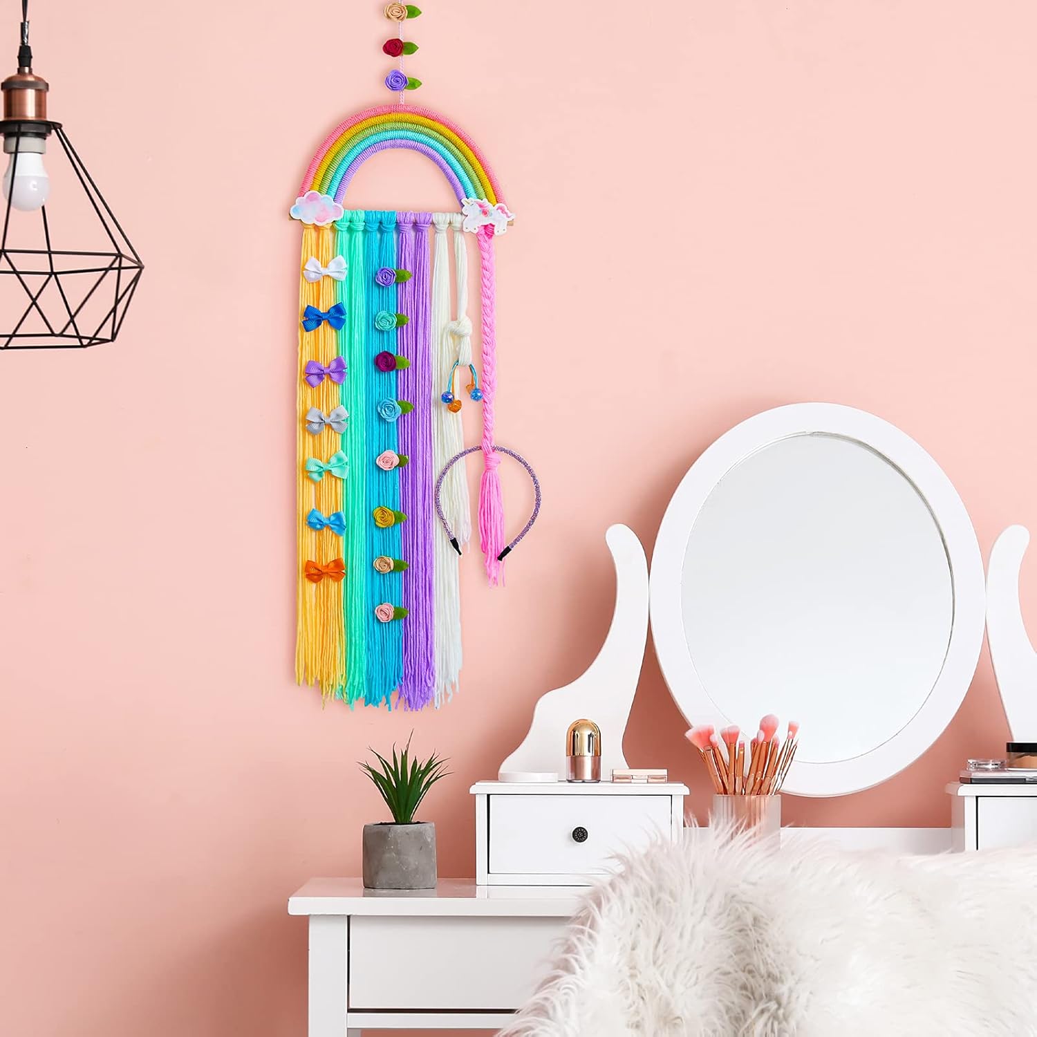 FIOBEE Rainbow Unicorn Hair Bow Holder Organizer