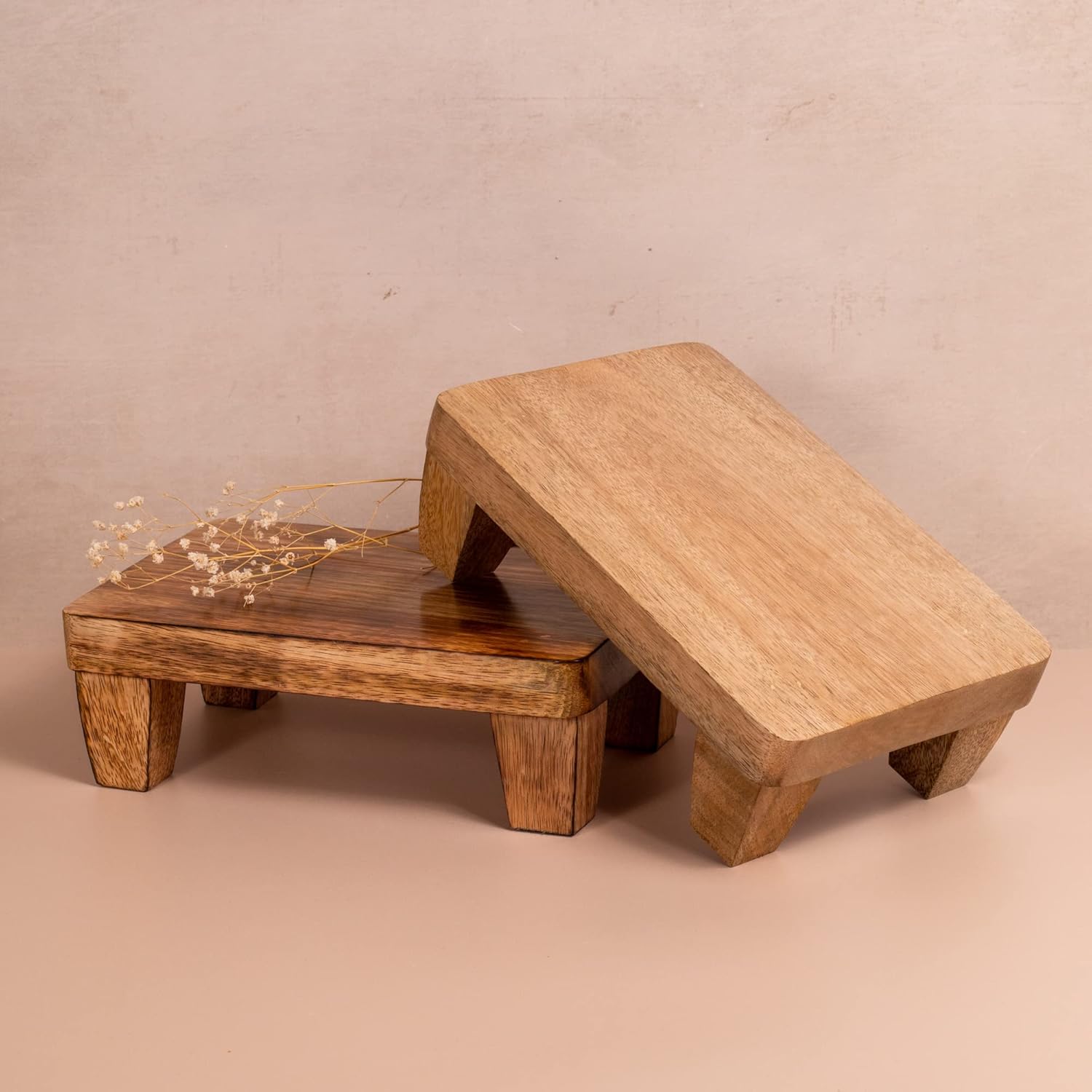 Wooden Tray Pedestal Decor 2 Finishes Available