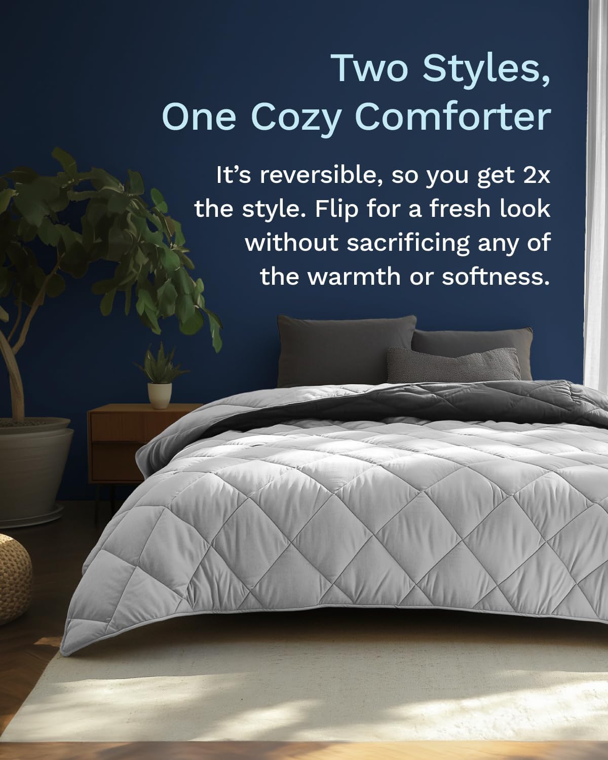 ViscoSoft All Seasons Comforter - Breathable Reversible Twin Twin XL