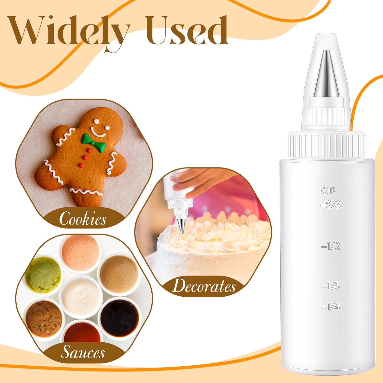 4 oz Plastic Icing Bottles for Cookie Decorating