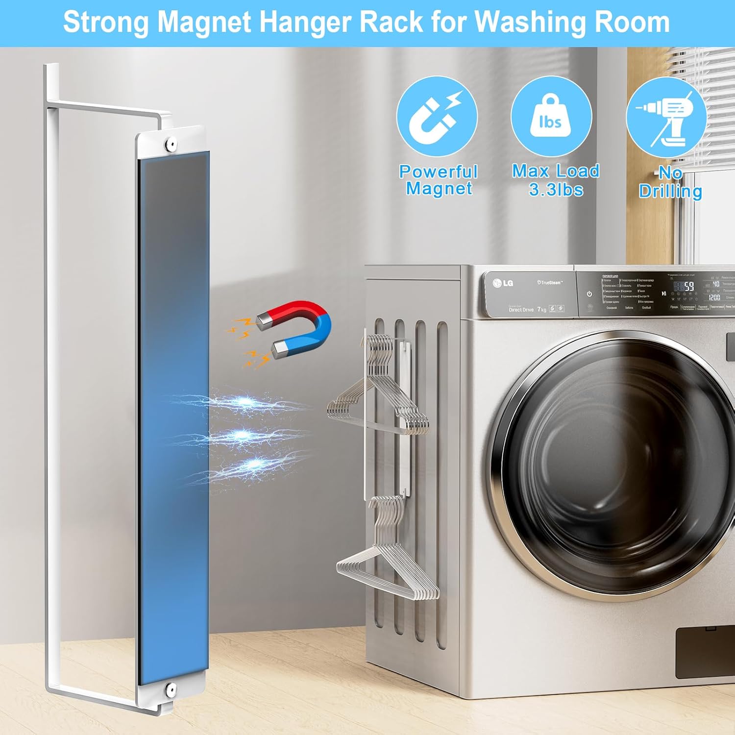 Magnetic Hanger Organizer for Laundry Room Storage