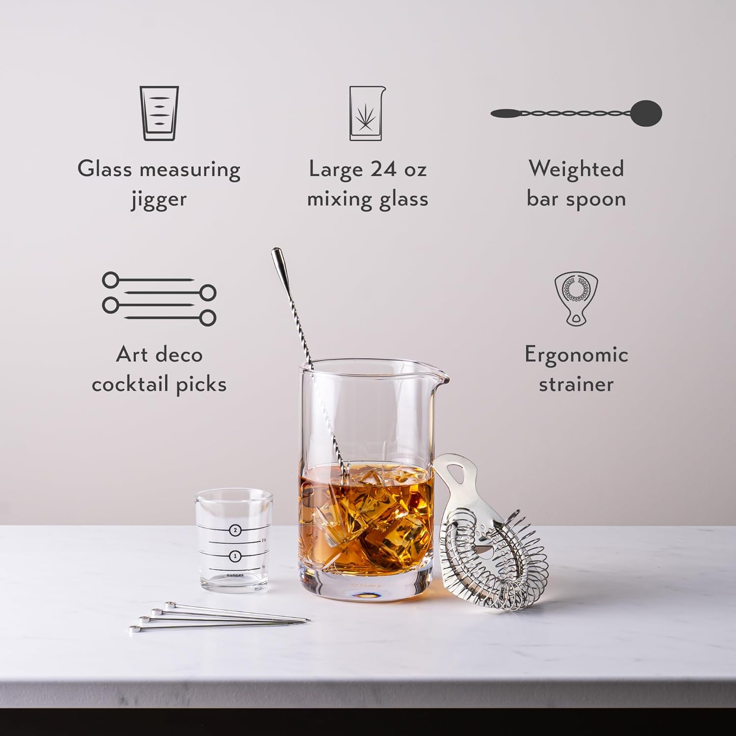 Cork Mill 24 oz Cocktail Mixing Glass Set