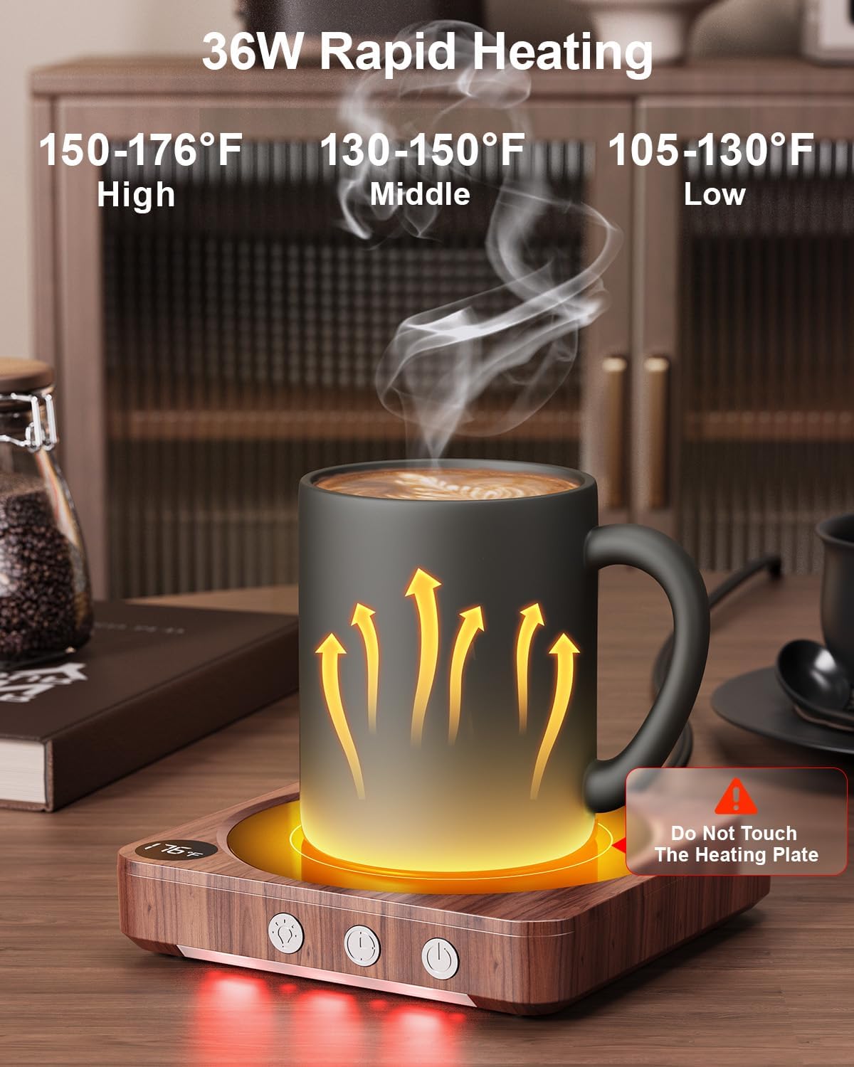House Gem Coffee Mug Warmer with Temperature Display