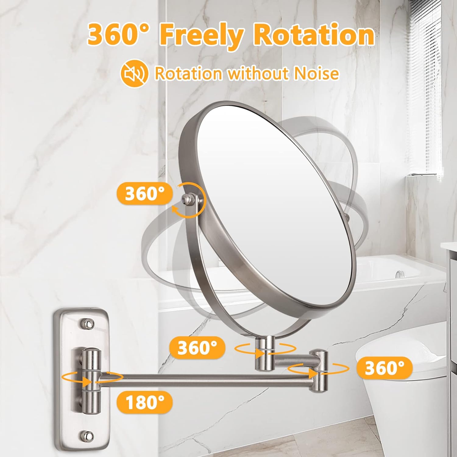 Wall Mounted Makeup Mirror with 10x Magnification