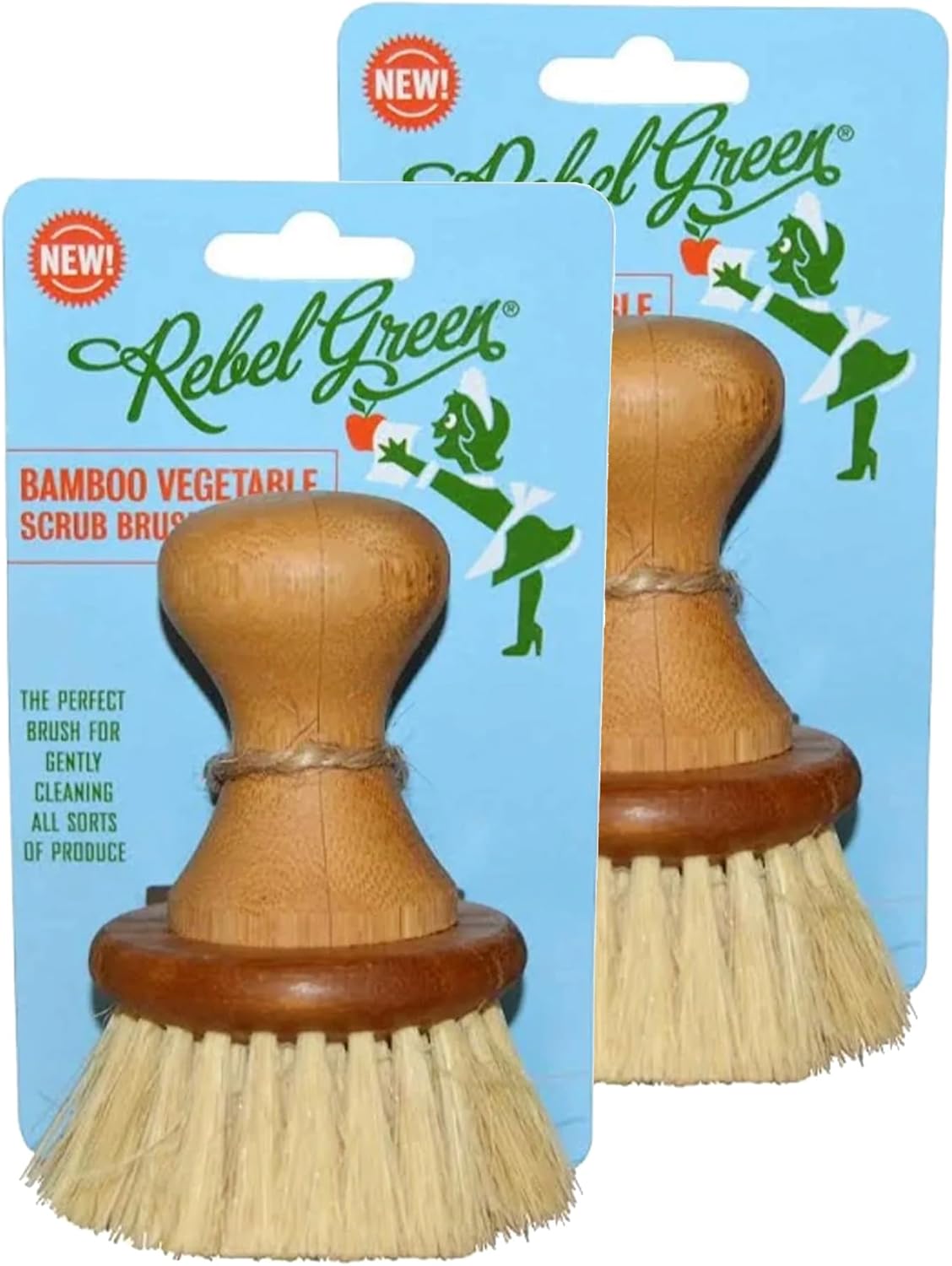 Bamboo Vegetable Scrub Brush for Cleaning Fruits and Veggies