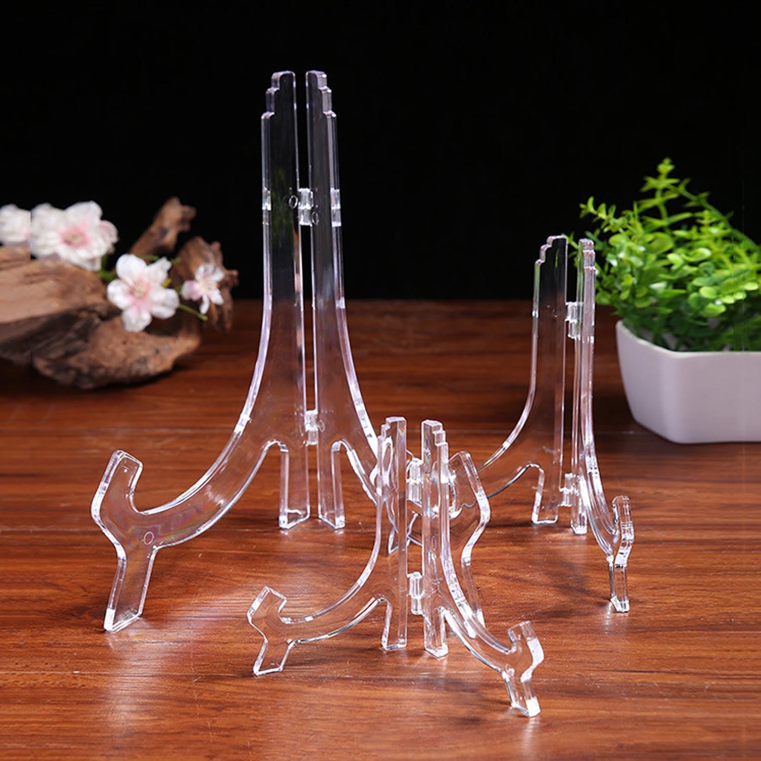 4 Pack 12 Inch Clear Plastic Easels for Display