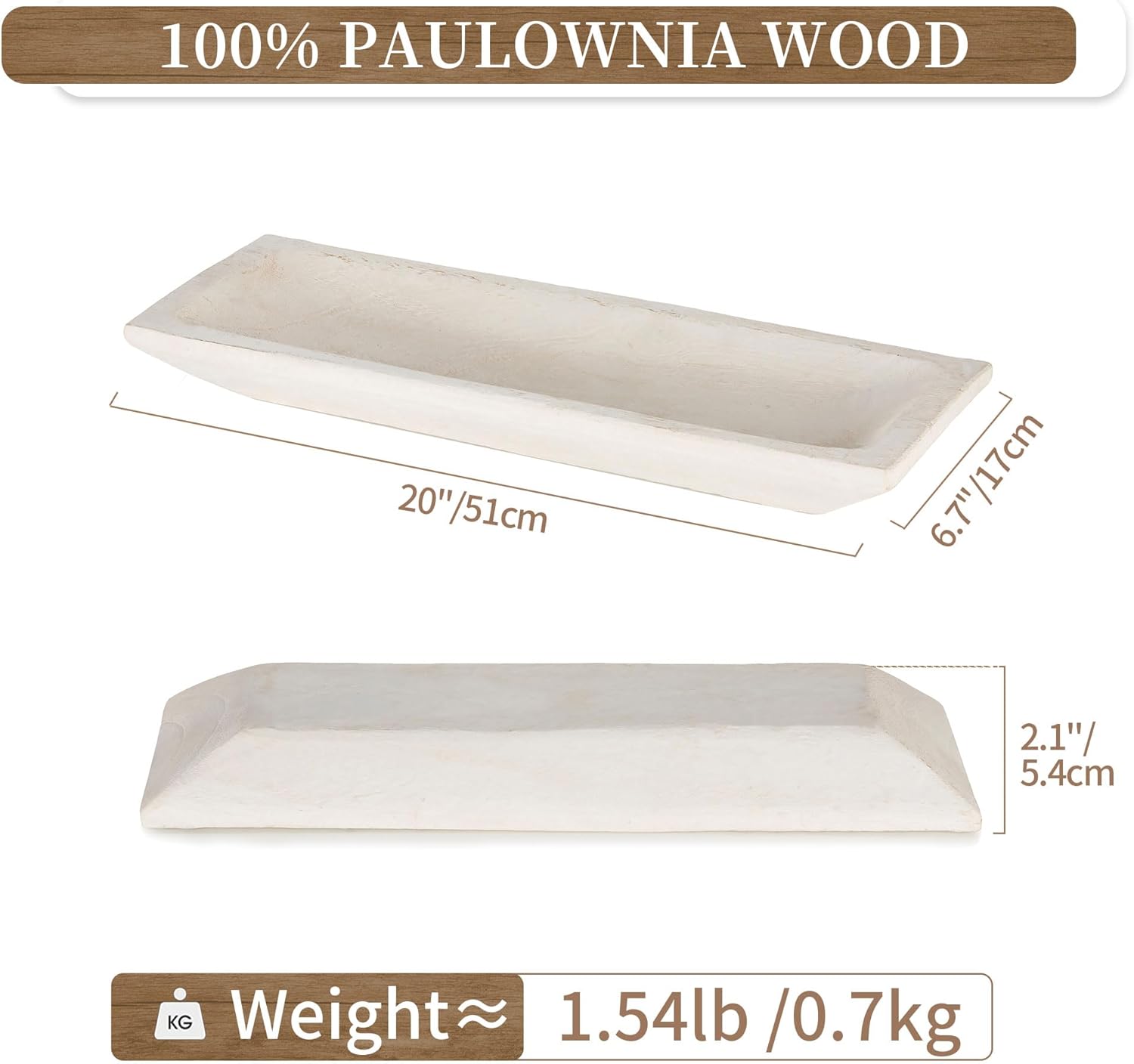 Hanobe Decorative Wood Dough Bowl for Centerpieces