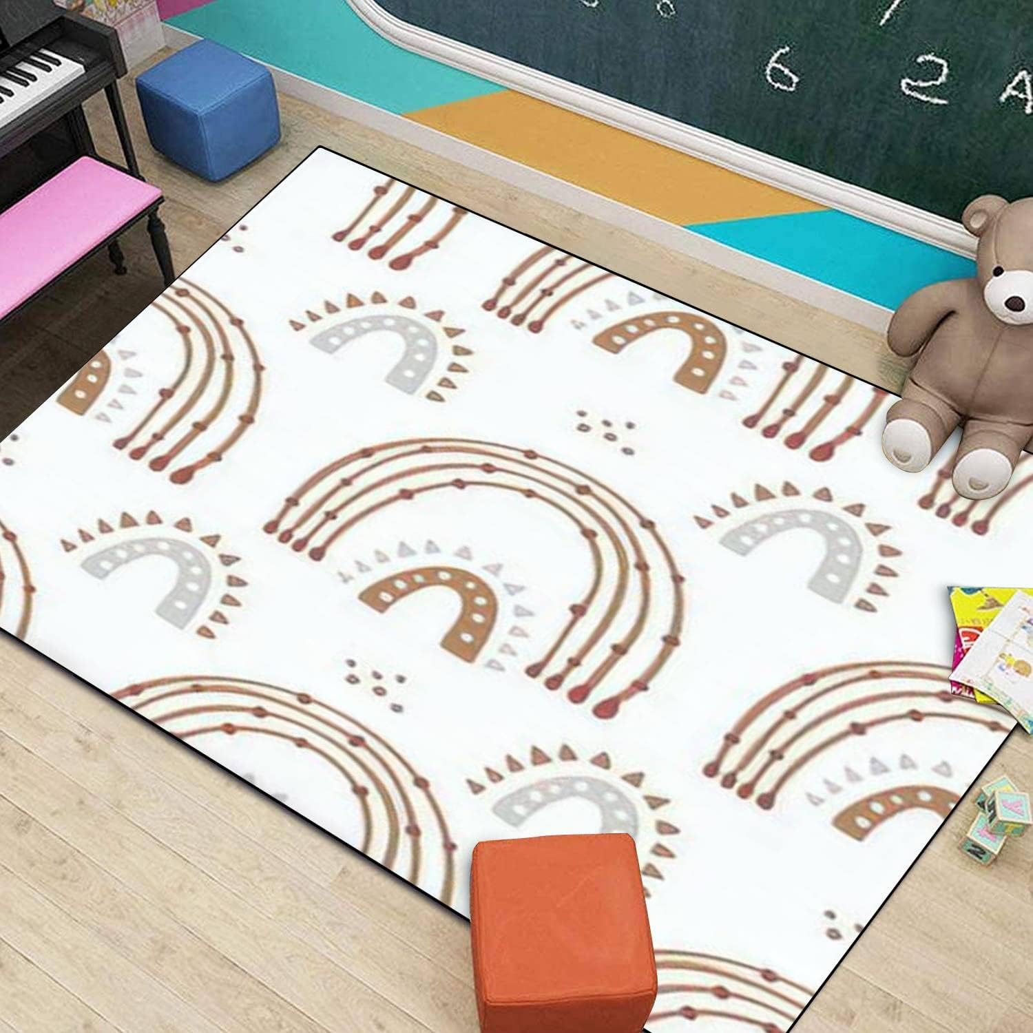 Modern Home Kids Play Area Rainbow Rugs