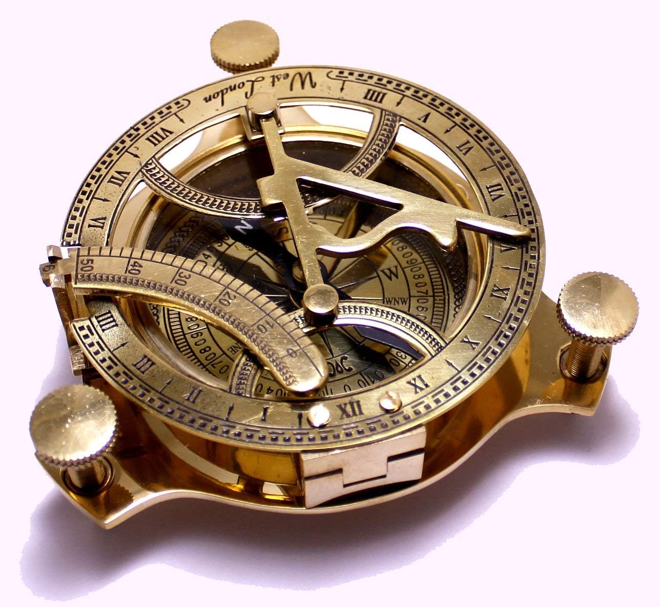 Captains Brass Triangle Sundial Compass 4 Inch