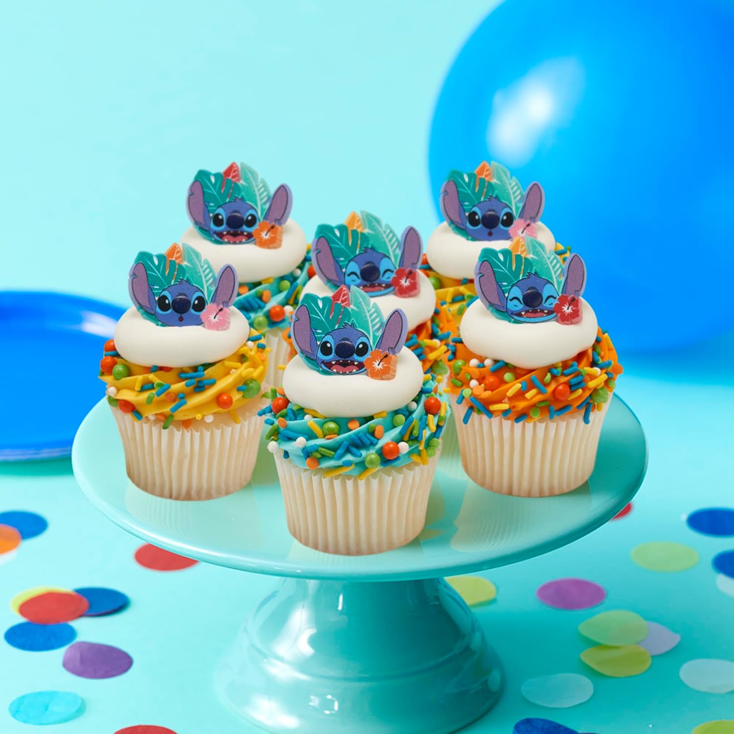 DecoPac Disneys Stitch Cupcake Rings 24 Pack