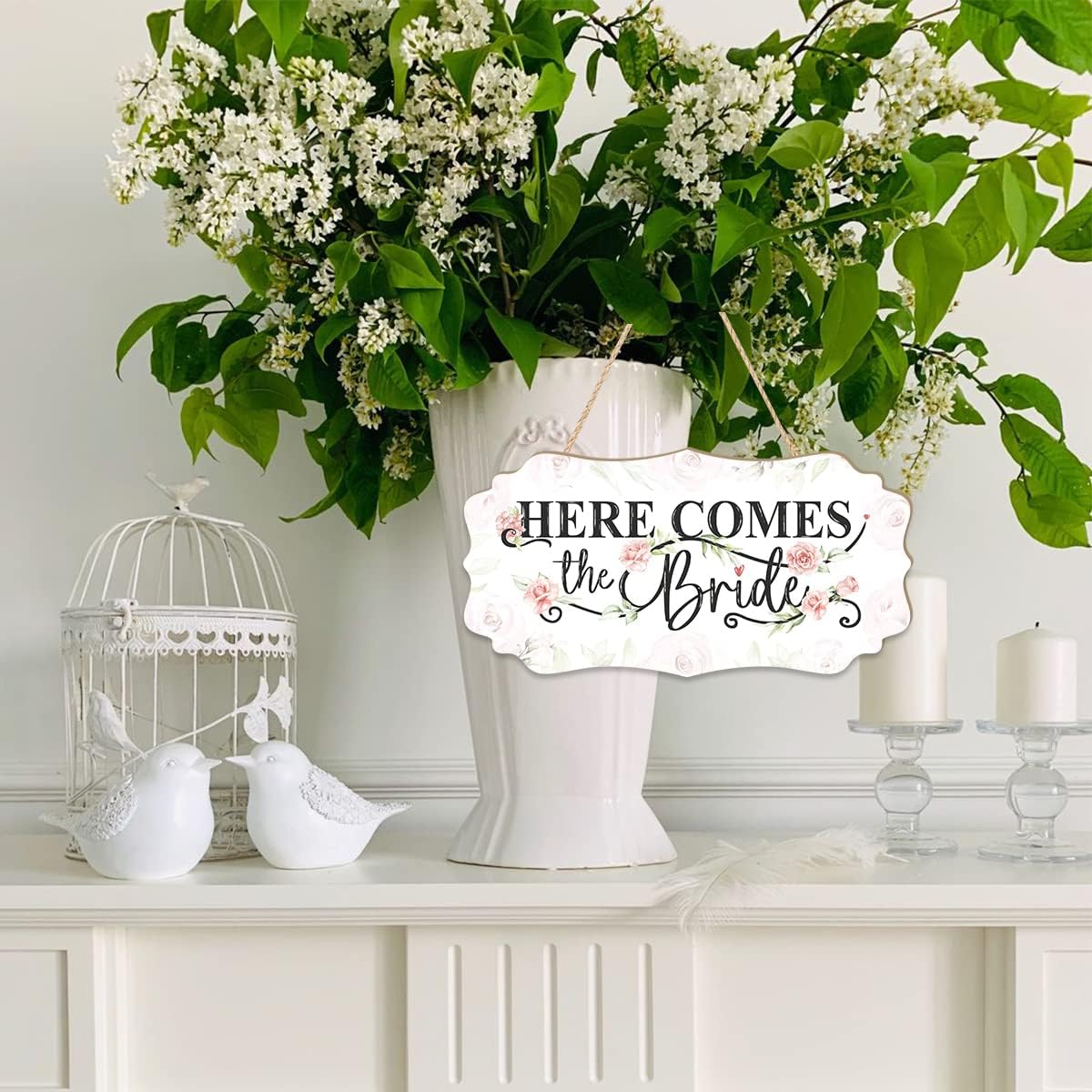 CHDITB Here Comes The Bride Wooden Wall Sign 12x5