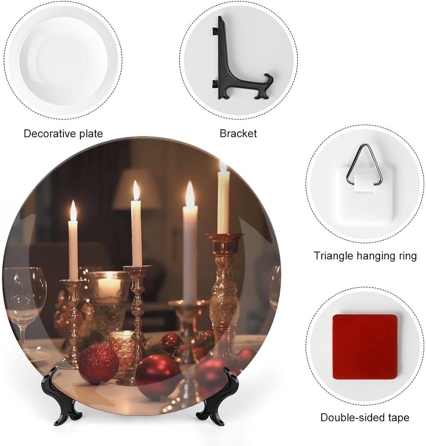 Ceramic Candle Holder Dining Plate Set 7inch