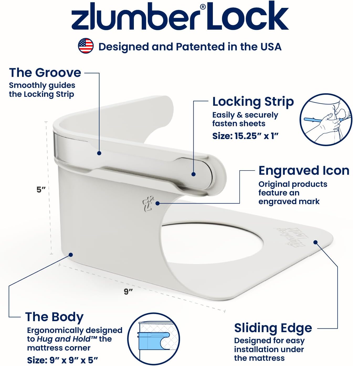 Zlumber Lock Sheet Holders - Secure Bed Sheets in Place