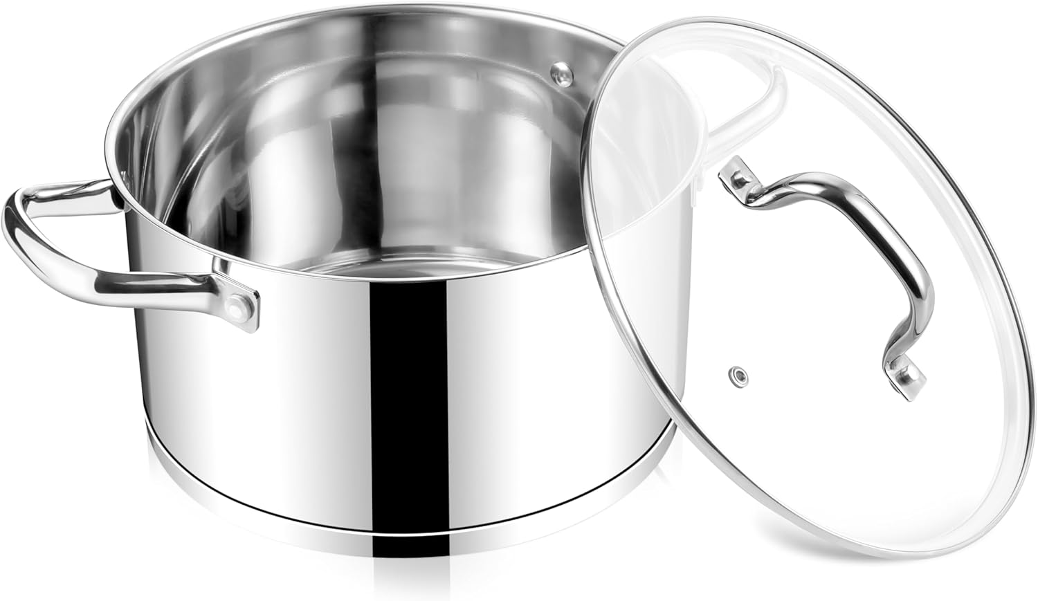 E-far 6 Quart Stock Pot with Lid Stainless Steel