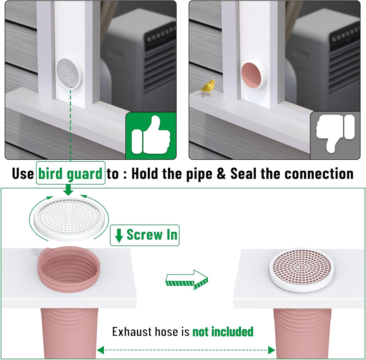Forestchill Portable AC Vent Kit with Insulation and Mesh Guard