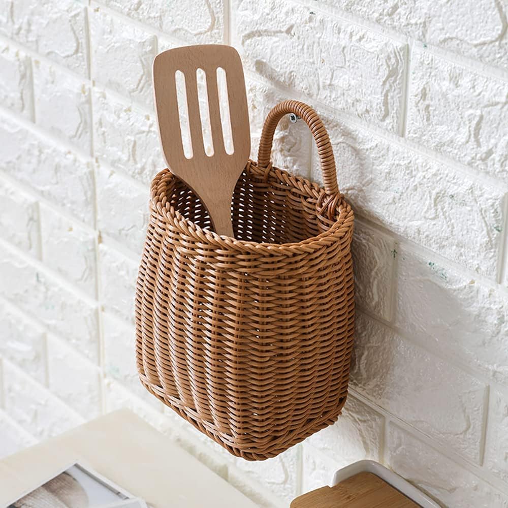 Hanging Woven Storage Basket Large Portable Wall Mount