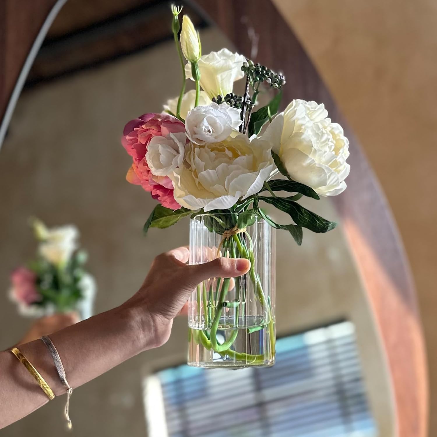 12Pcs Glass Cylinder Vases for Centerpieces