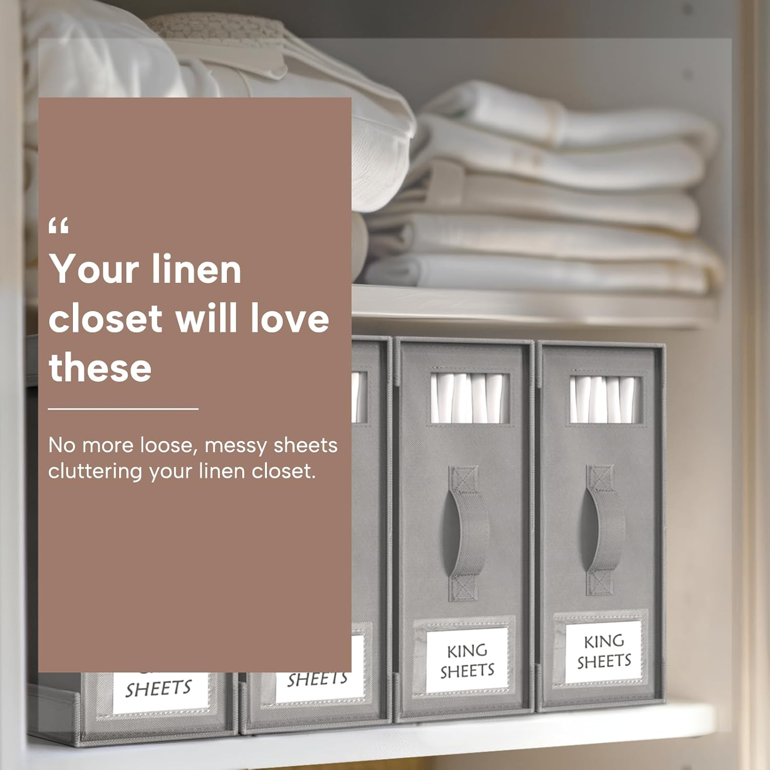 Criusia Bed Sheet Organizers 6 Pack Foldable Storage Box