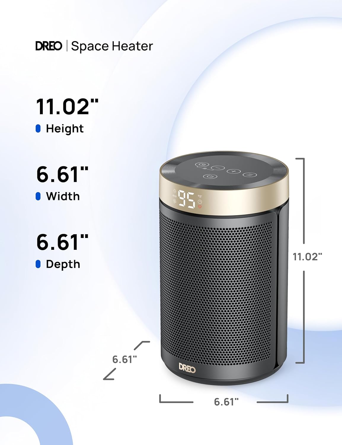 Dreo Space Heater Portable 1500W PTC Ceramic with Thermostat and Remote