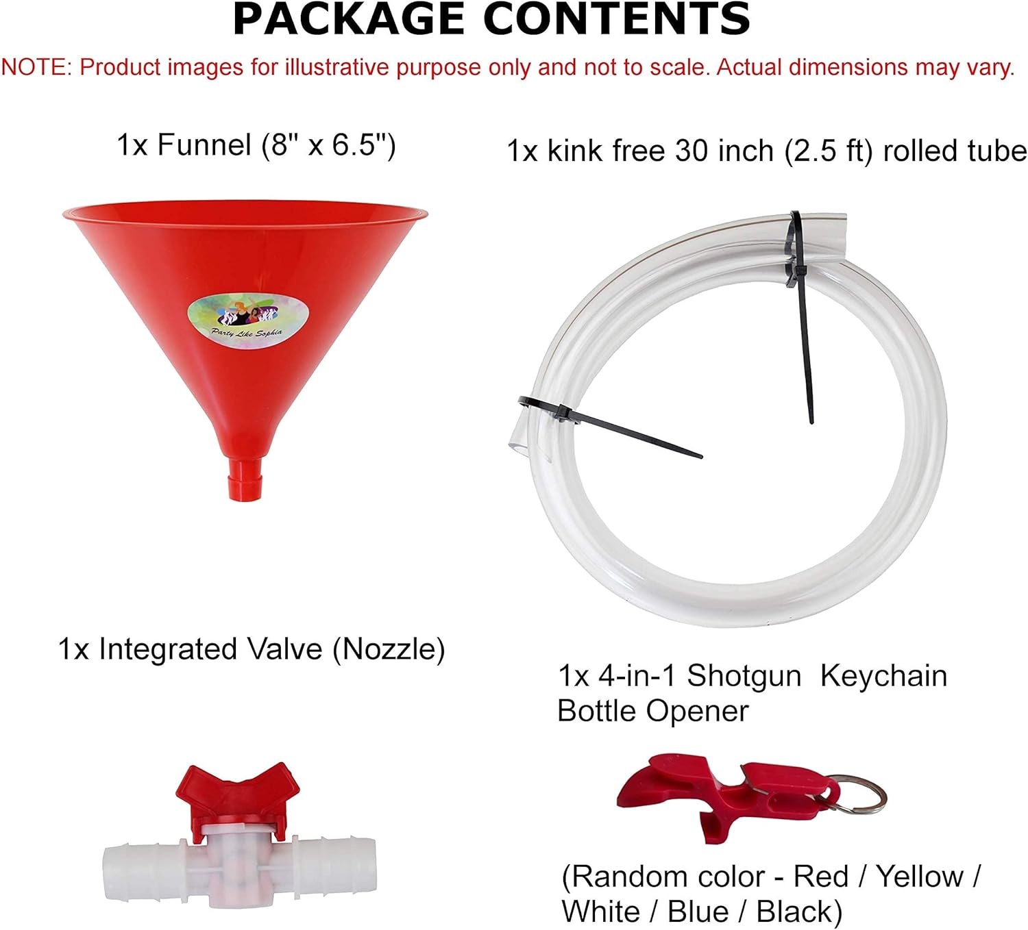 Beer Bong Funnel with Valve 25 Feet Long