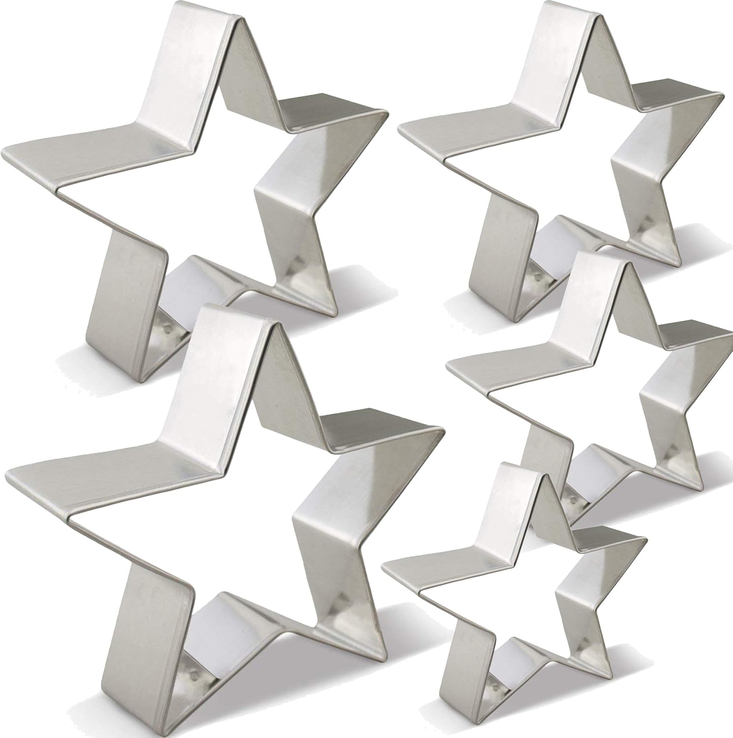 Antallcky Star Cookie Cutter Set 5pcs Stainless Steel