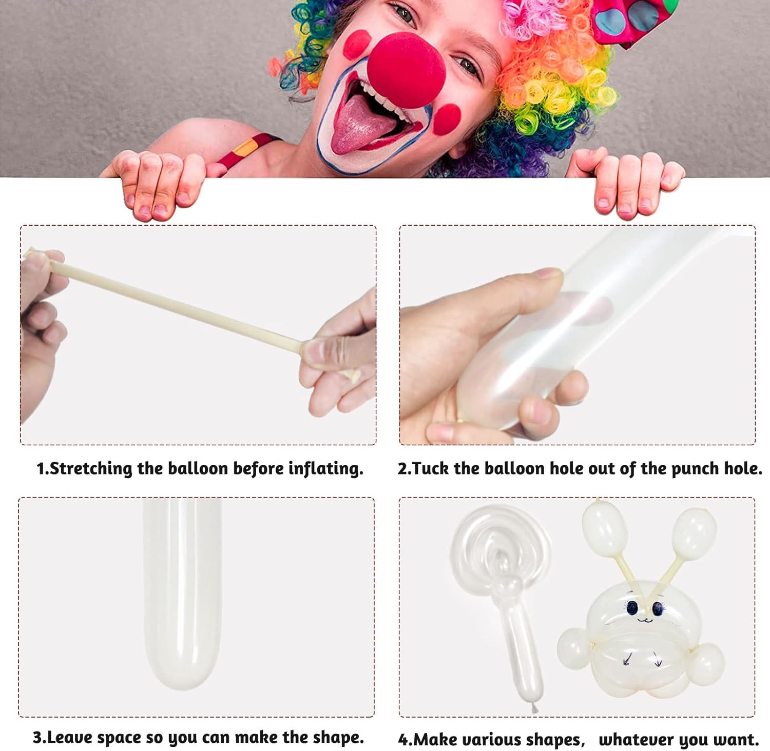 ZBYDNG 100pcs Clear Long Balloons for Twisting and Arch Tying