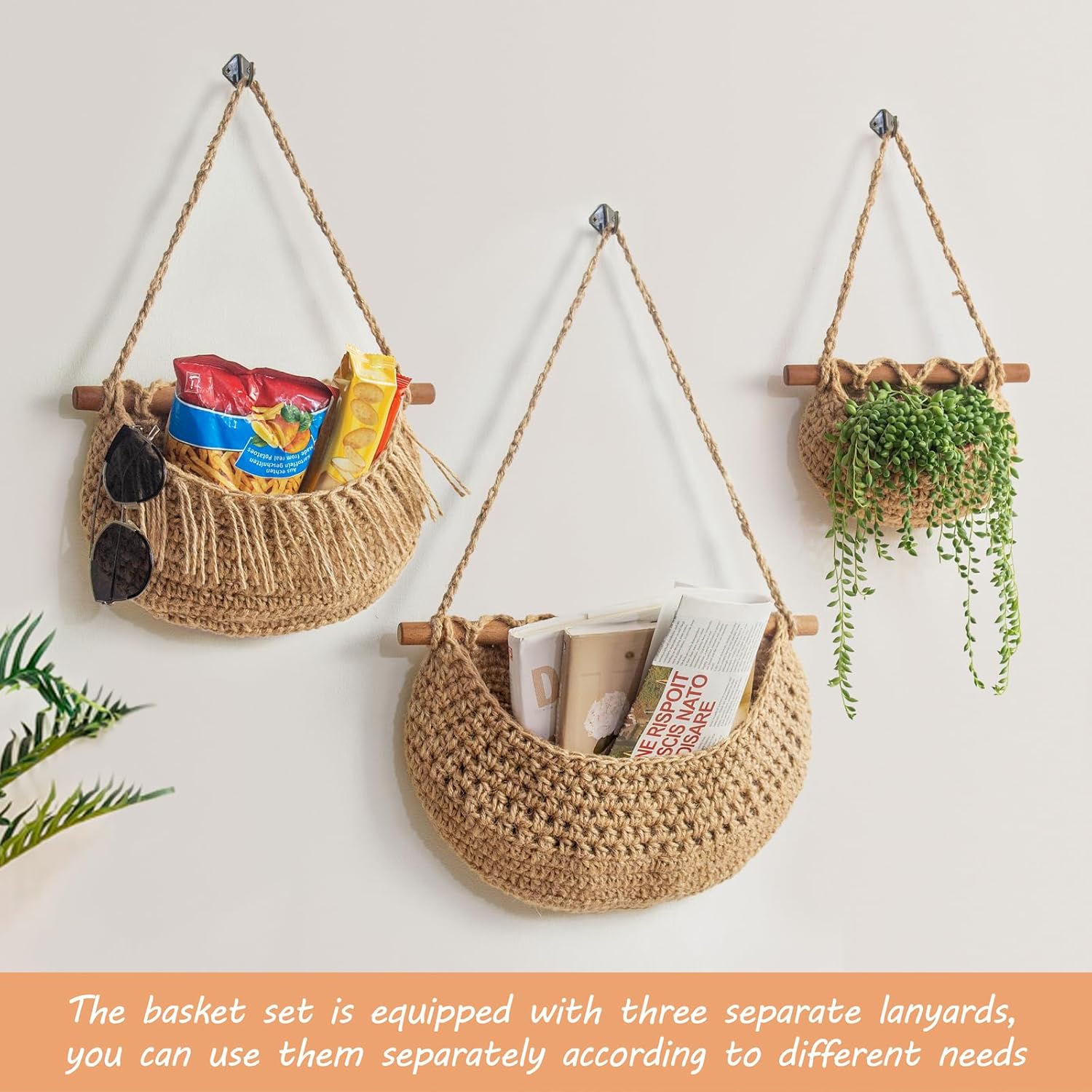 Horpait Hanging Fruit Basket 3 Tier Organizer