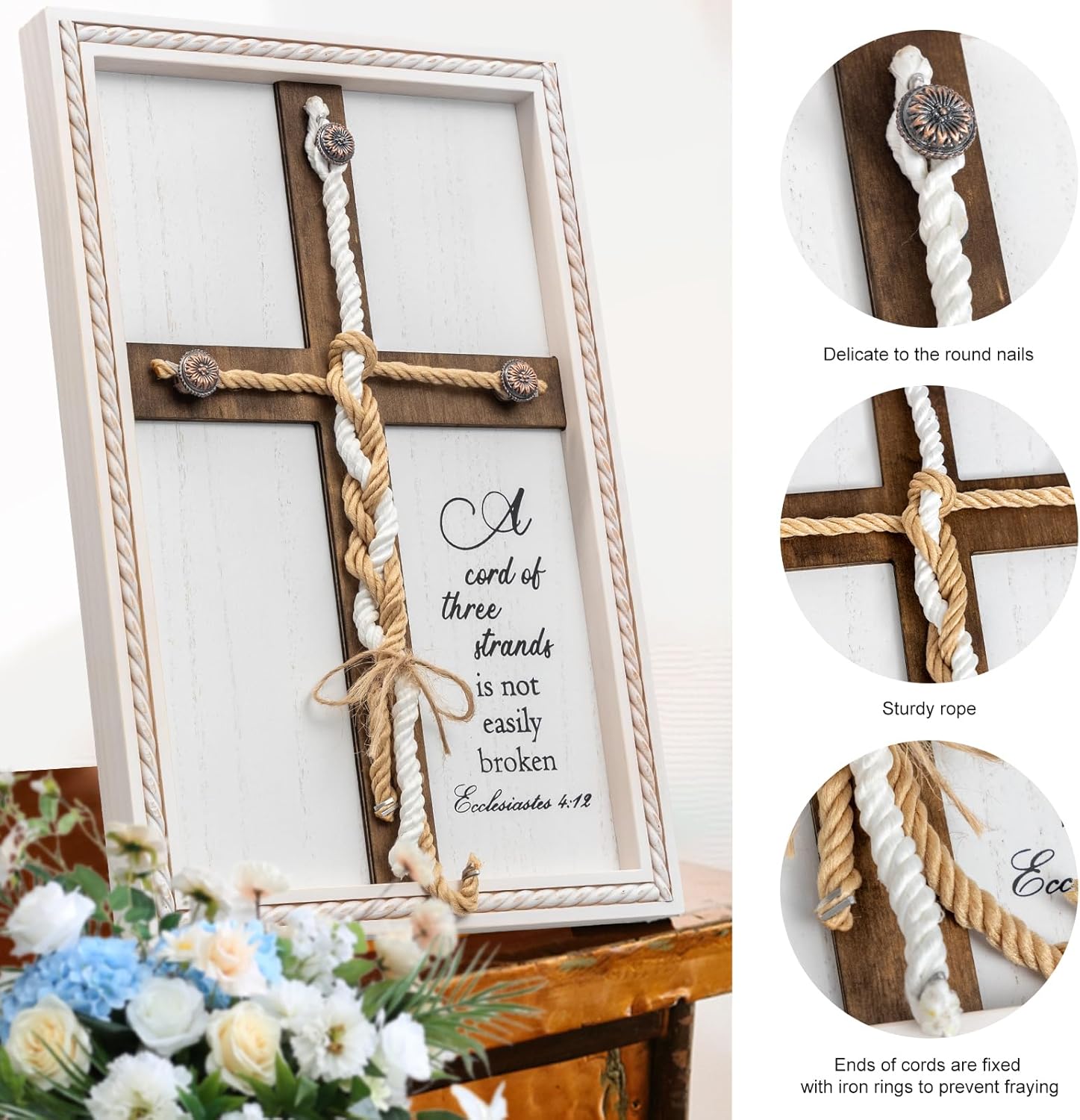 Three Strand Unity Cross Wedding Ceremony Sign 10x15in