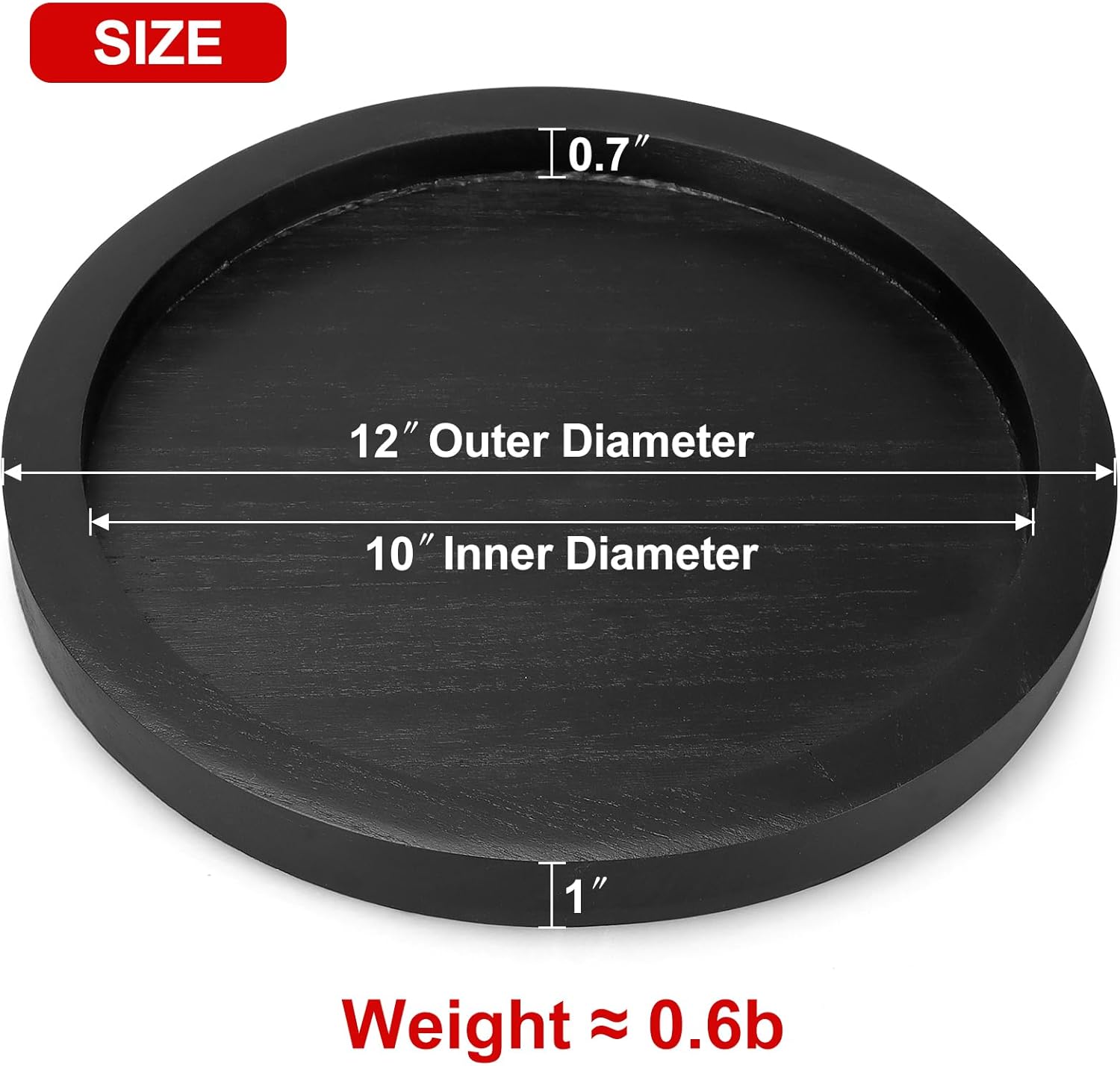 Ayiaren Round Wooden Serving Tray Coffee Table Ottoman Decor