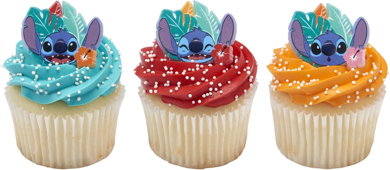 DecoPac Disneys Stitch Cupcake Rings 24 Pack