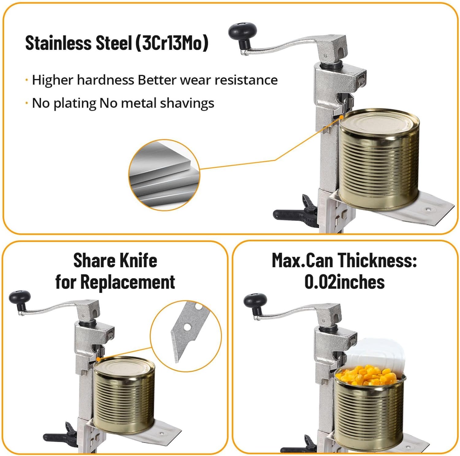 MilleLoom Heavy Duty Manual Can Opener