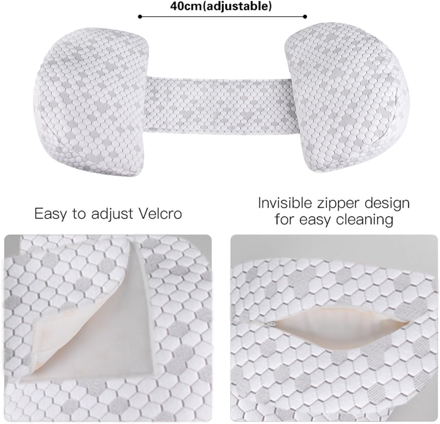 ANGELYCIA Pregnancy Pillow with Adjustable Velcro Support