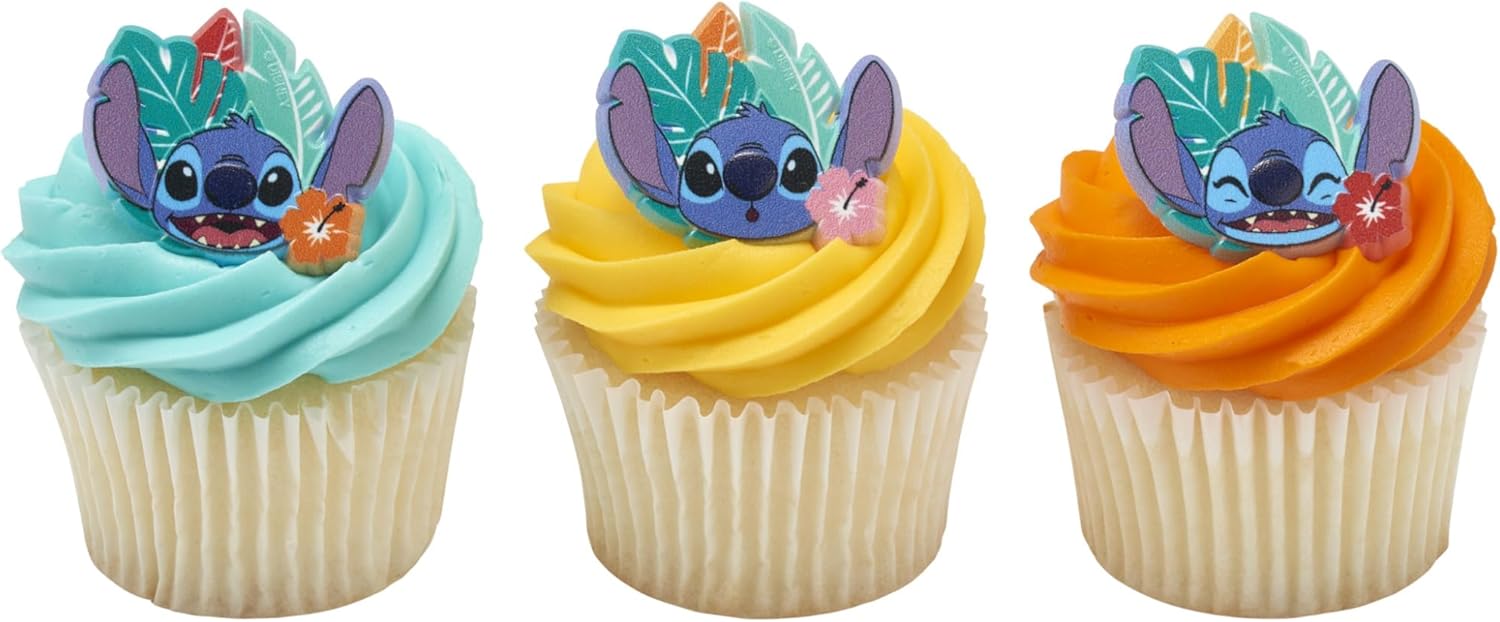 DecoPac Disneys Stitch Cupcake Rings 24 Pack