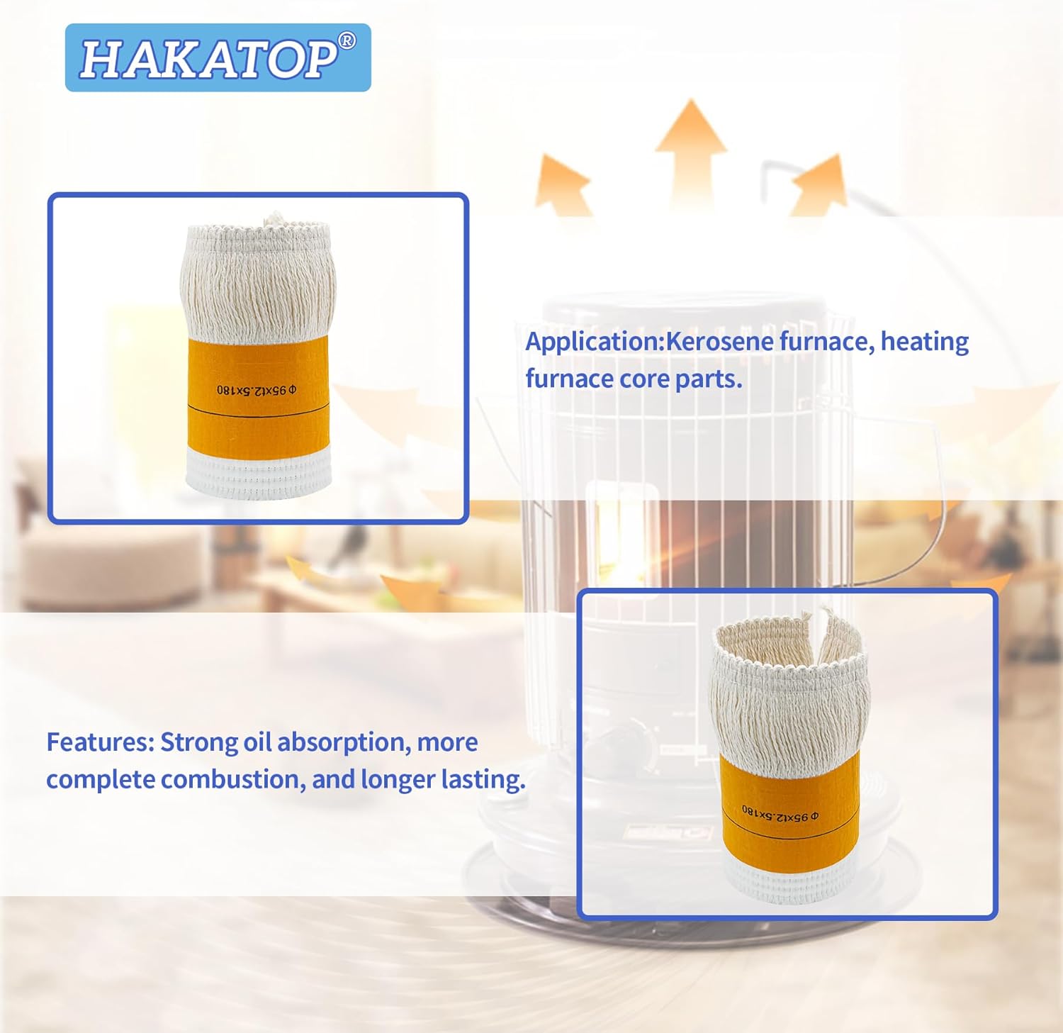 HAKATOP 2PC Kerosene Heater Wick Replacement