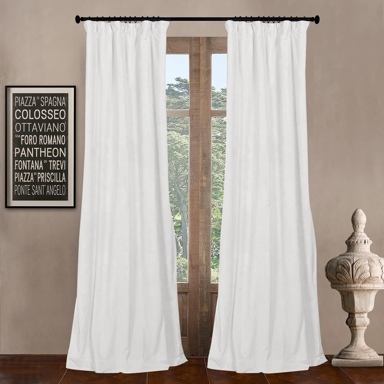 LETAU Pinch Pleated Blackout Curtains 52x84 Set of 2