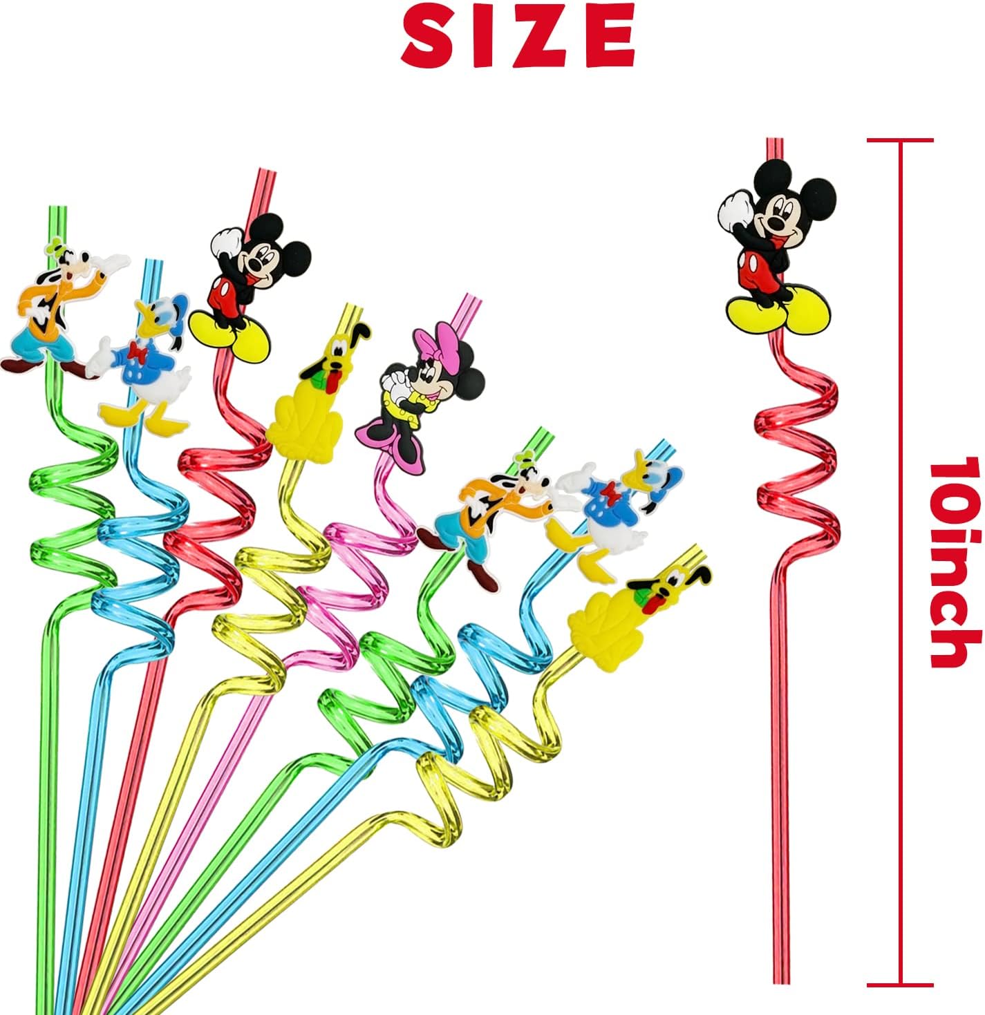 25pcs Mouse Straws with Cleaning Brushes for Birthday Parties