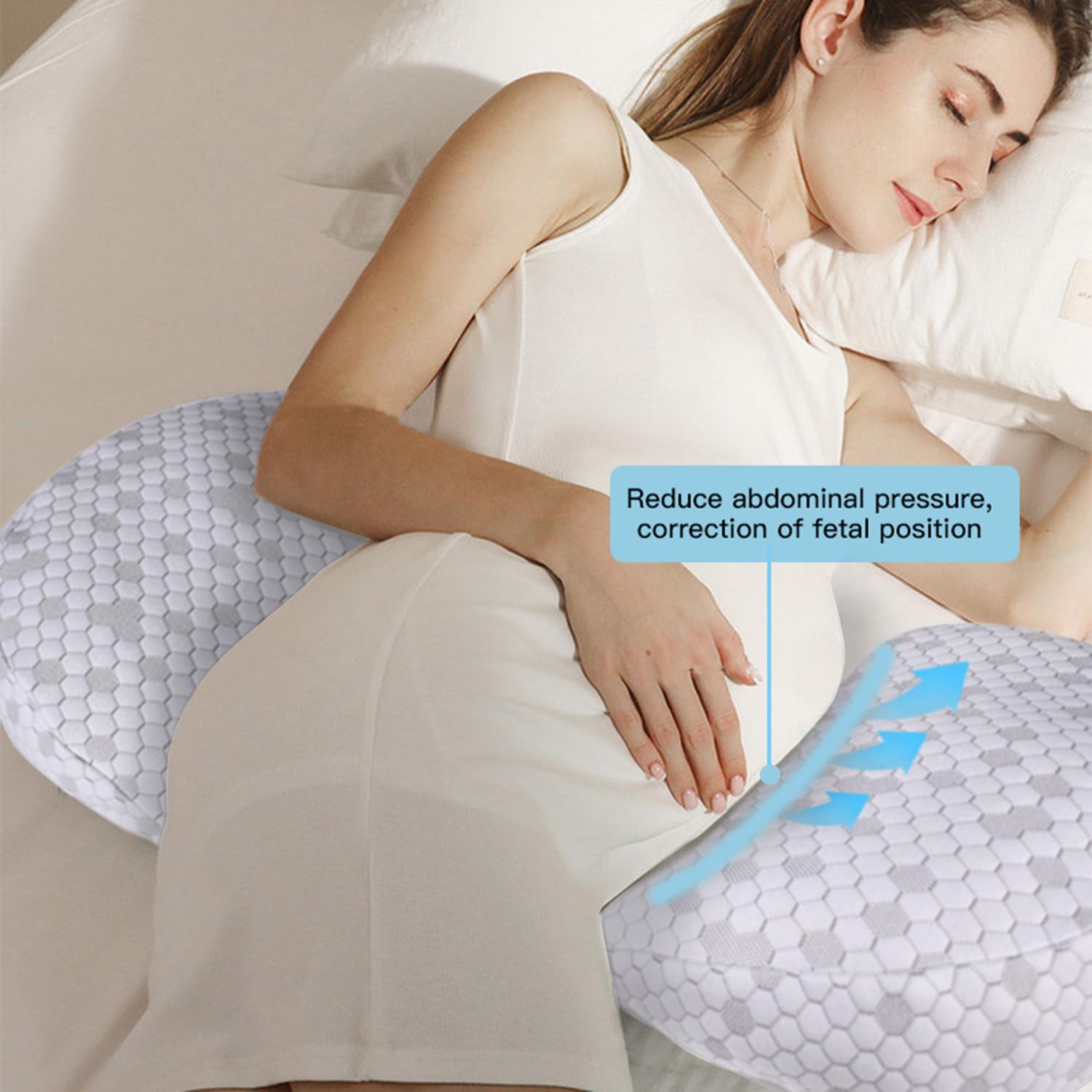 ANGELYCIA Pregnancy Pillow with Adjustable Velcro Support