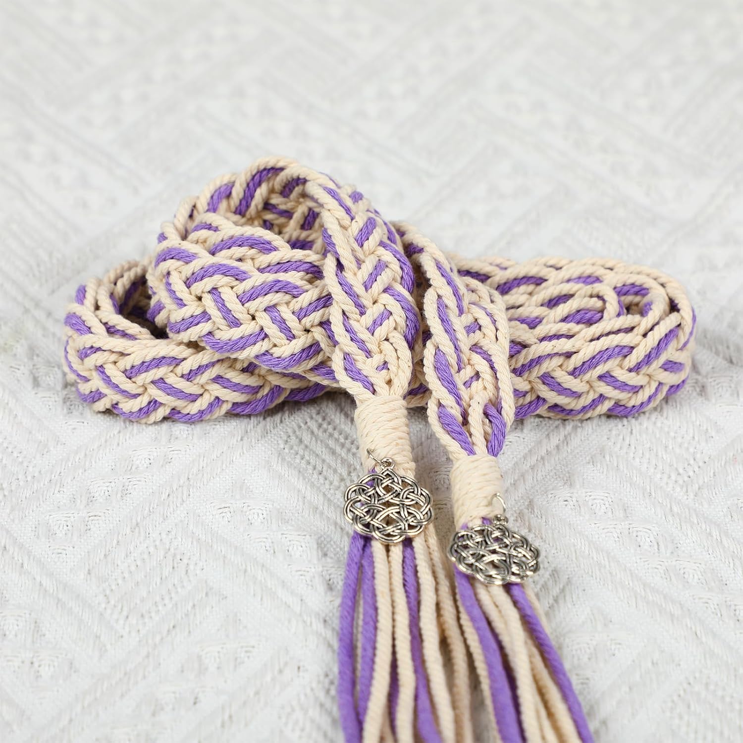 Handfasting Cord Wedding Lasso with Pendants Purple