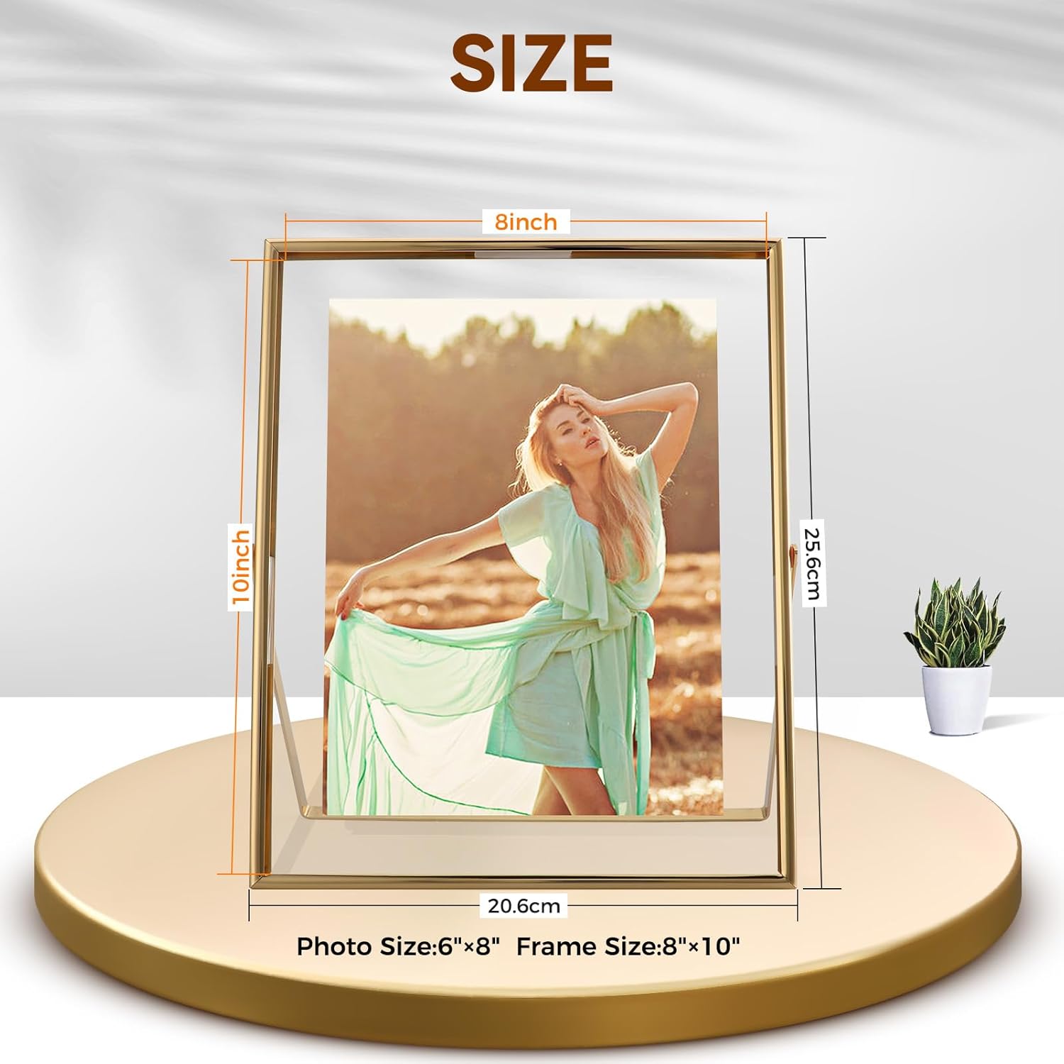 Gold Floating Frame 8x10 In Vertical Modern Design