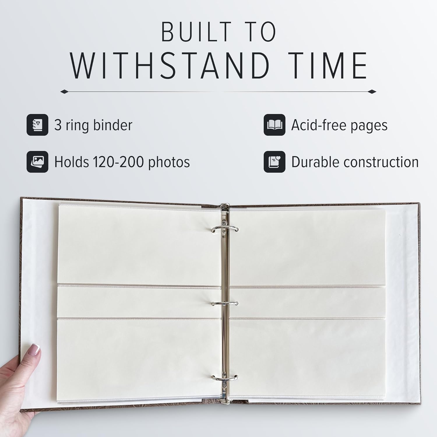 Gallery Leather Photo Album 4x6 with 120 Slots and Writing Space