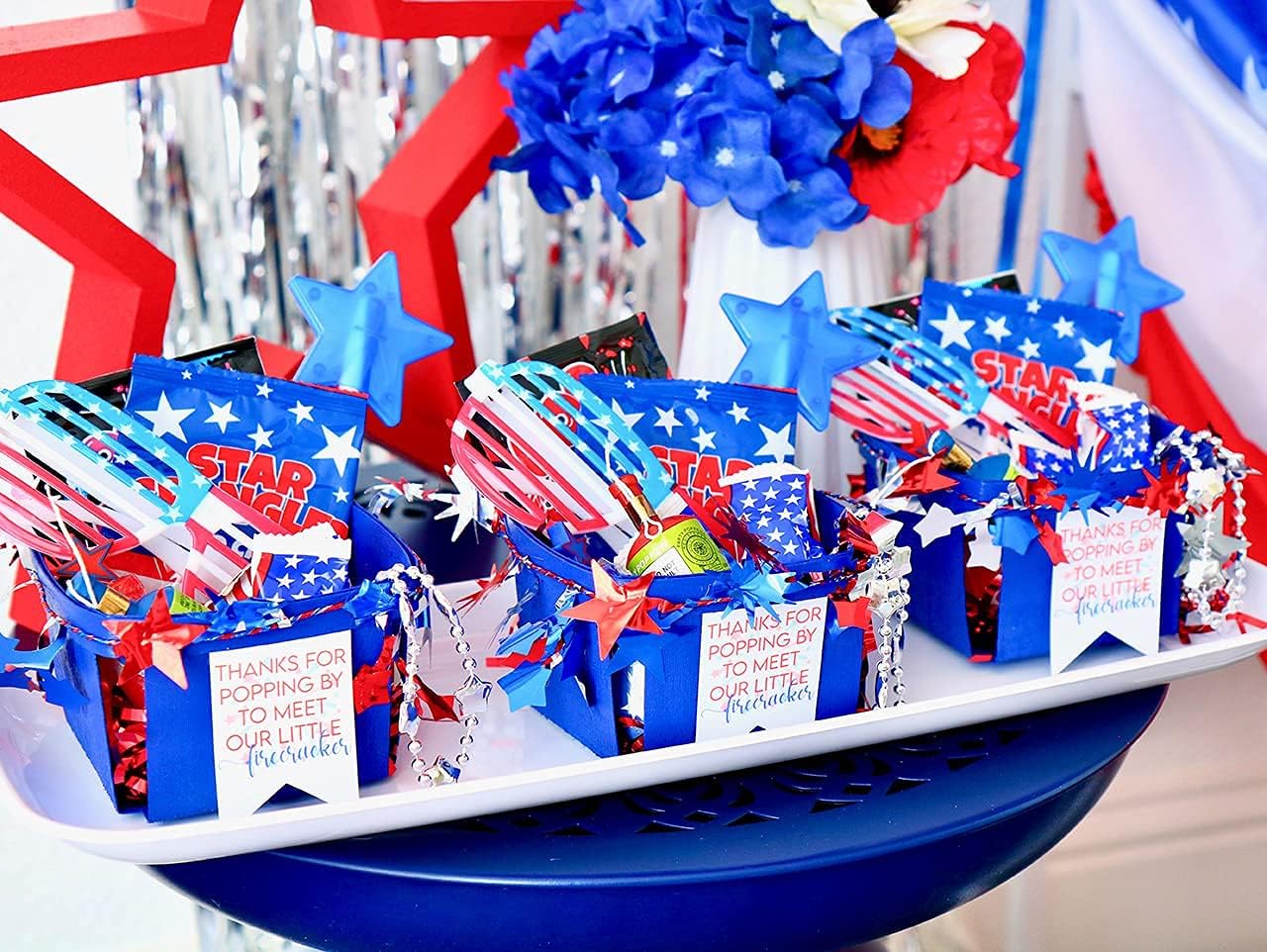 4Es Novelty 72 Patriotic Bead Necklaces Bulk Pack