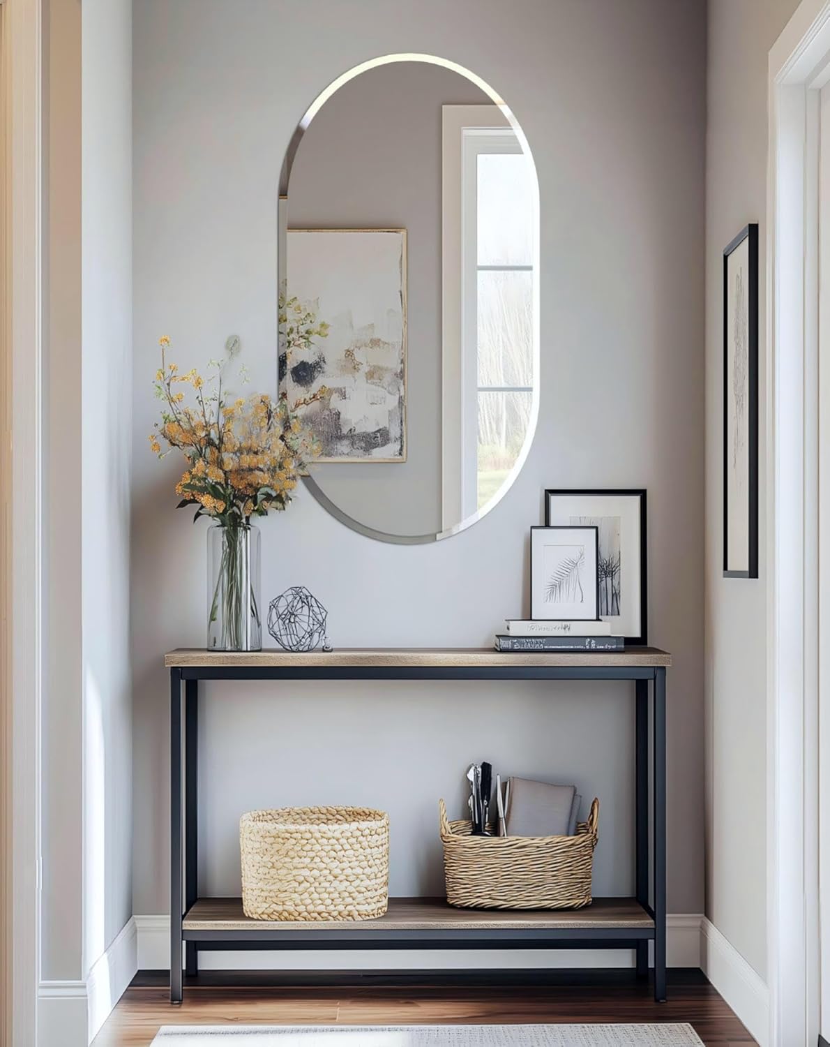 Artloge Frameless Oblong Wall Mirror 40x20 Inch