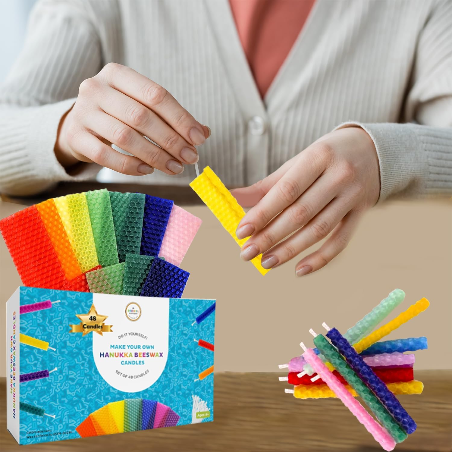The Dreidel Company Hanukkah Beeswax Candles DIY Kit