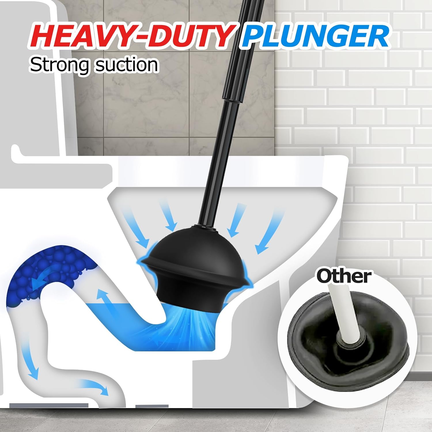FORASTO 2 in 1 Toilet Plunger and Brush Set